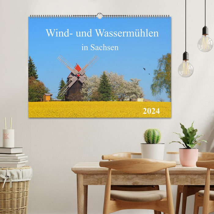 Wind- und Wassermühlen in Sachsen (CALVENDO Wandkalender 2024)