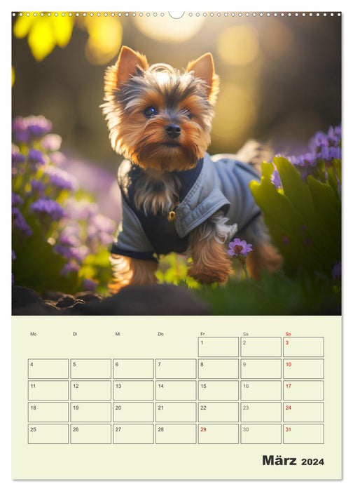 Yorkshire Terrier. Fröhliche Energiebündel in Aktion (CALVENDO Premium Wandkalender 2024)