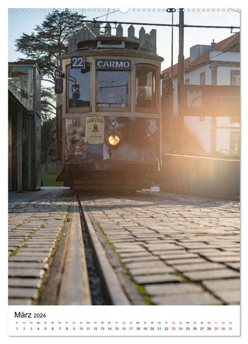 Porto - La ville rencontre l'Atlantique (Calendrier mural CALVENDO Premium 2024) 