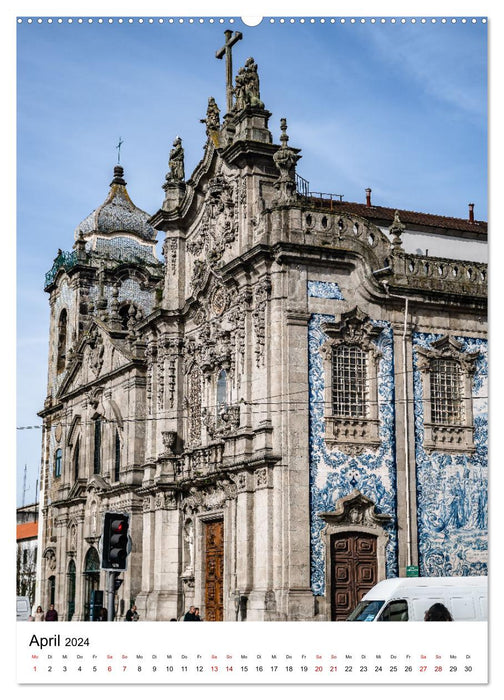 Porto - La ville rencontre l'Atlantique (Calendrier mural CALVENDO Premium 2024) 