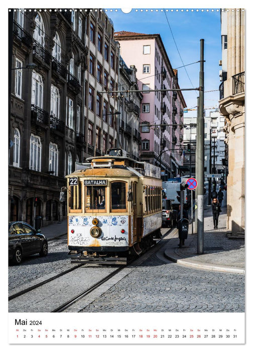 Porto - La ville rencontre l'Atlantique (Calendrier mural CALVENDO Premium 2024) 