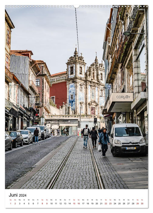 Porto - La ville rencontre l'Atlantique (Calendrier mural CALVENDO Premium 2024) 