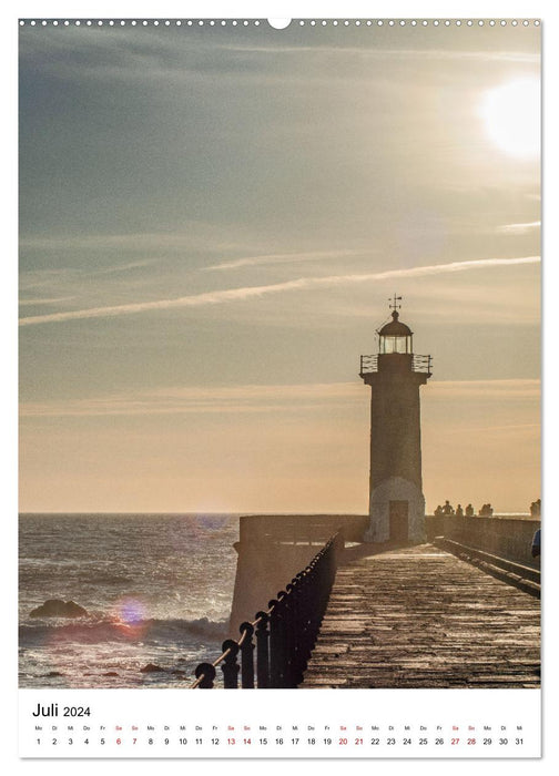 Porto - La ville rencontre l'Atlantique (Calendrier mural CALVENDO Premium 2024) 