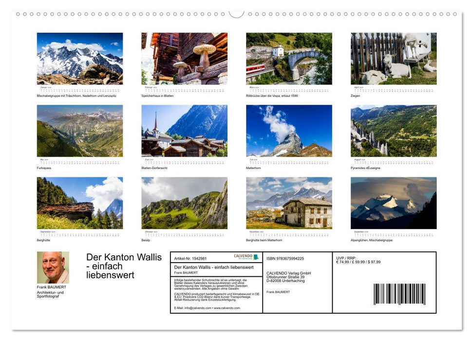 Der Kanton Wallis - einfach liebenswert (CALVENDO Premium Wandkalender 2024)