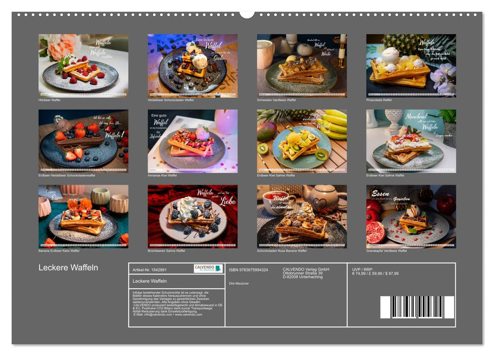 Leckere Waffeln (CALVENDO Premium Wandkalender 2024)