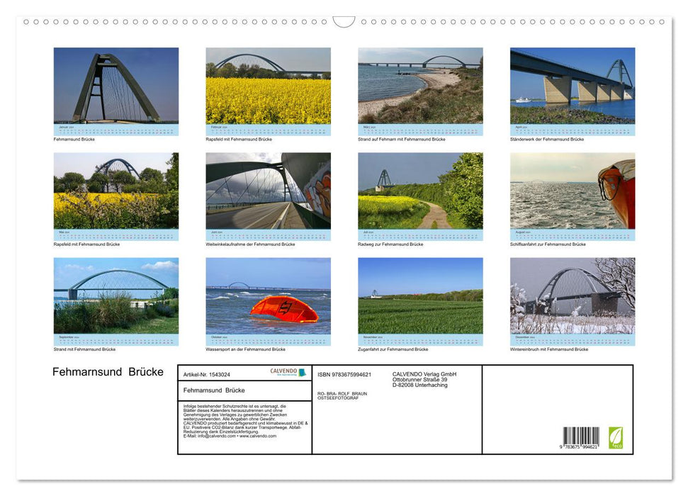 Fehmarnsund Brücke (CALVENDO Wandkalender 2024)