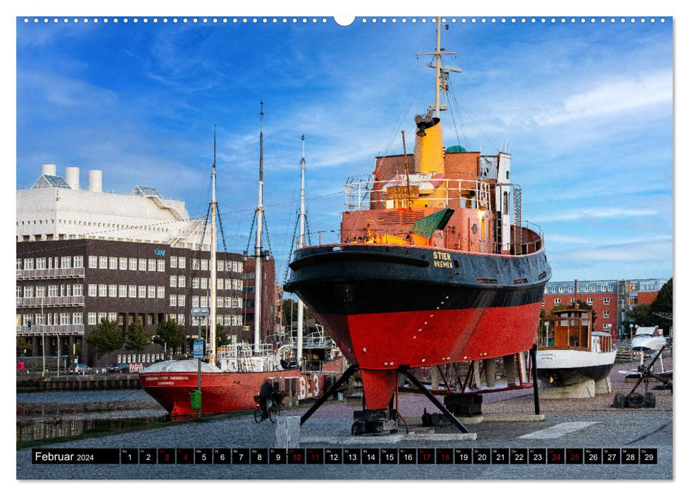 BREMERHAVEN Maritimes in der Seestadt (CALVENDO Wandkalender 2024)