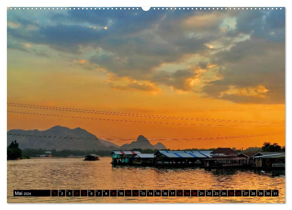 Traumhafte Sonnenuntergänge in Thailand, Laos und Kambodscha (CALVENDO Premium Wandkalender 2024)