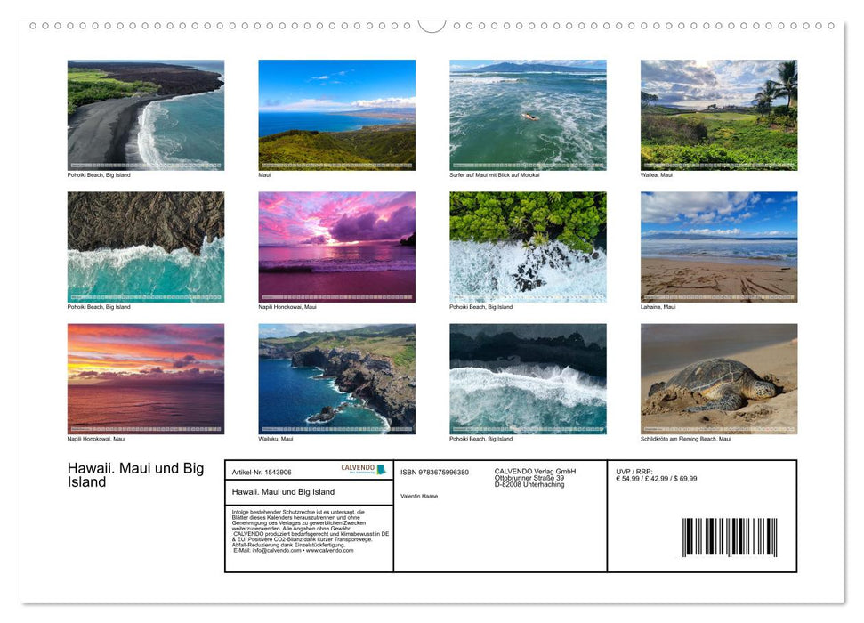 Hawaii, Maui und Big Island (CALVENDO Wandkalender 2024)