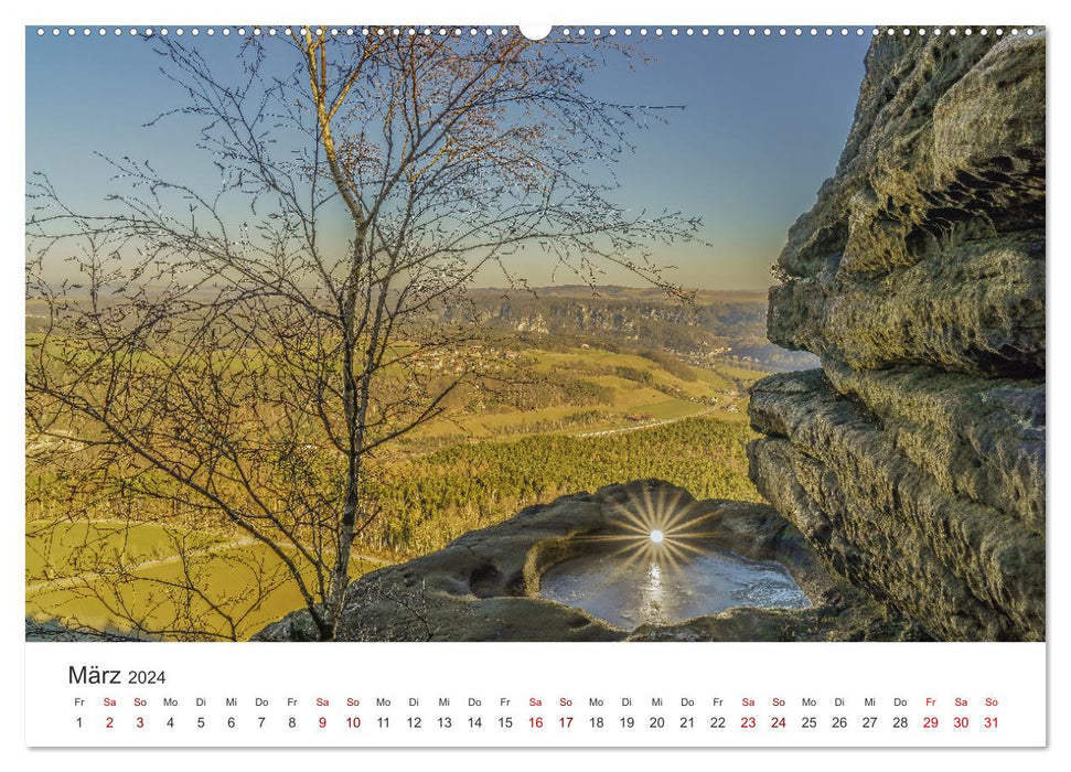 Vues de la vallée de l'Elbe saxonne (Calvendo Premium Calendrier mural 2024) 