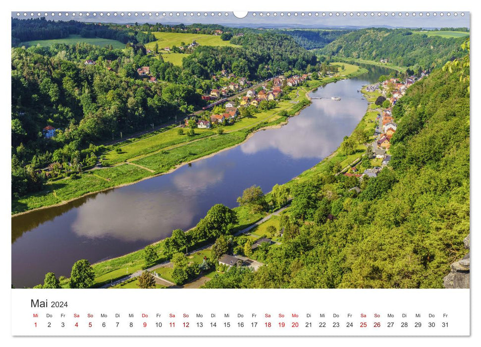 Vues de la vallée de l'Elbe saxonne (Calvendo Premium Calendrier mural 2024) 