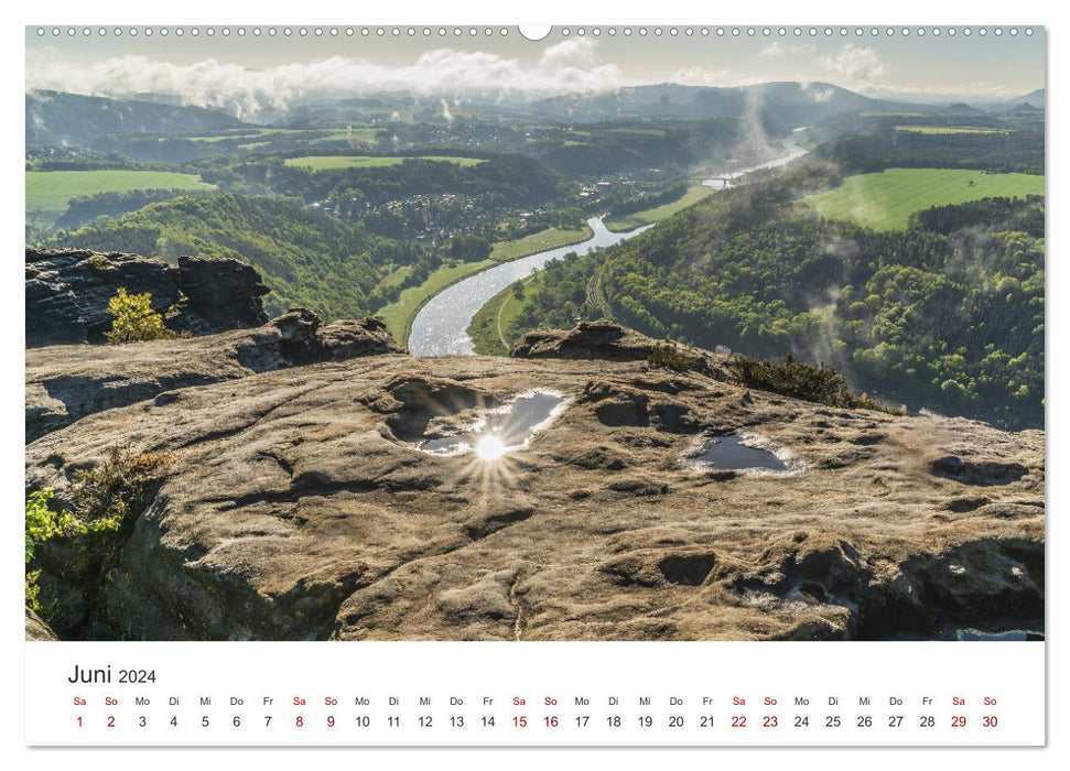 Vues de la vallée de l'Elbe saxonne (Calvendo Premium Calendrier mural 2024) 