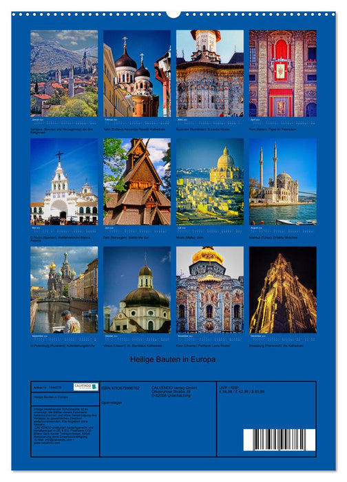 Heilige Bauten in Europa (CALVENDO Wandkalender 2024)