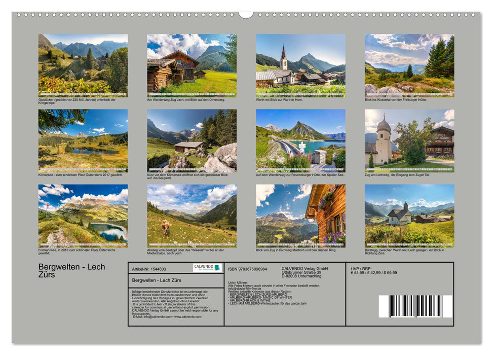 Bergwelten - Lech - Zürs (CALVENDO Wandkalender 2024)