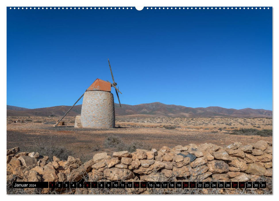 Die Windmühlen Fuerteventuras (CALVENDO Wandkalender 2024)