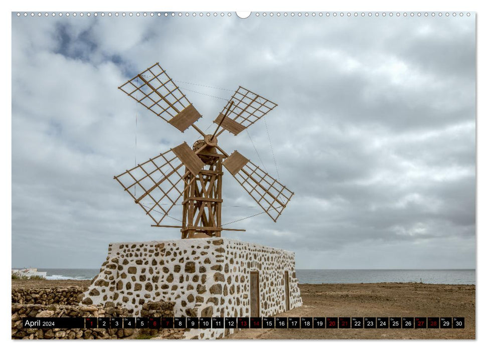 Les moulins à vent de Fuerteventura (calendrier mural CALVENDO 2024) 