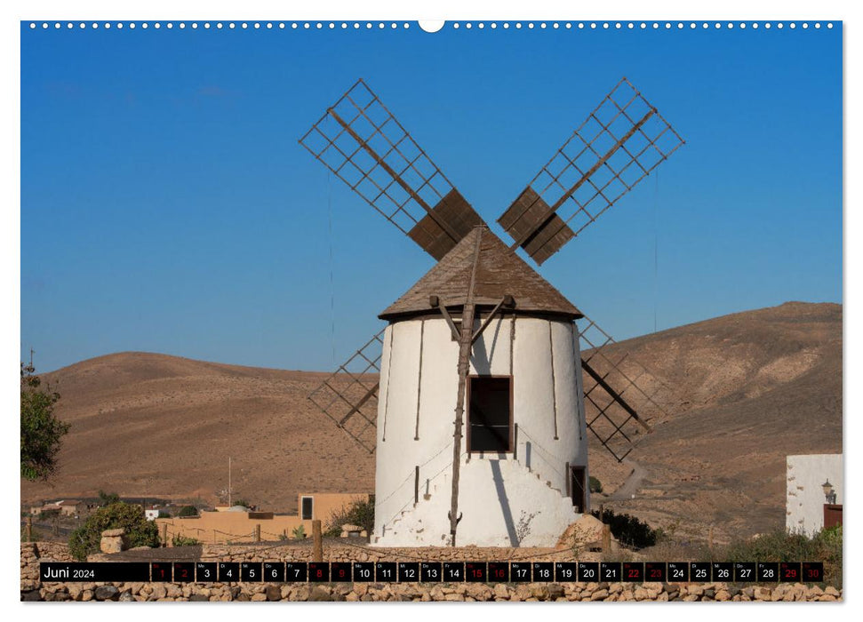 Die Windmühlen Fuerteventuras (CALVENDO Wandkalender 2024)