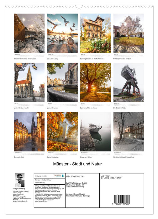 Münster - Stadt und Natur (CALVENDO Premium Wandkalender 2024)