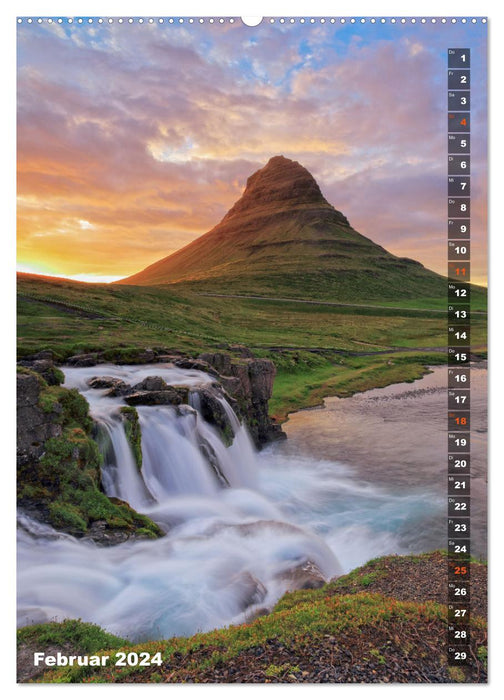 Wasserfälle auf Island (CALVENDO Wandkalender 2024)