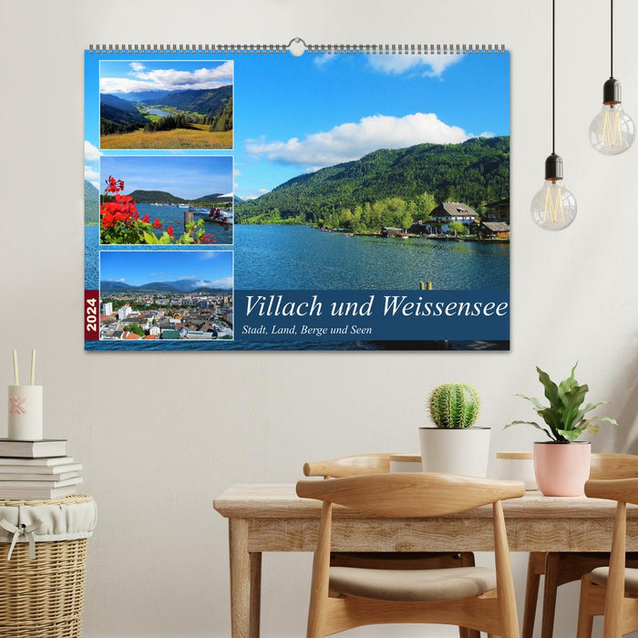 Villach und Weissensee - Stadt, Land, Berge und Seen (CALVENDO Wandkalender 2024)