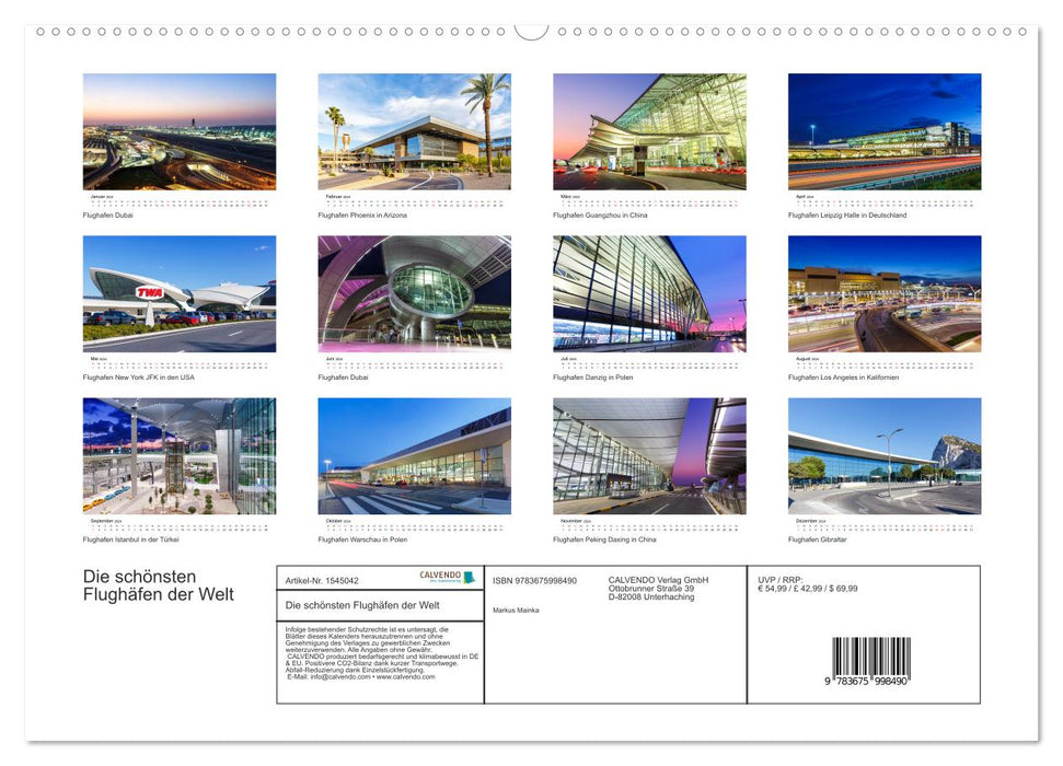 AÉROPORTS (Calendrier mural CALVENDO 2024) 