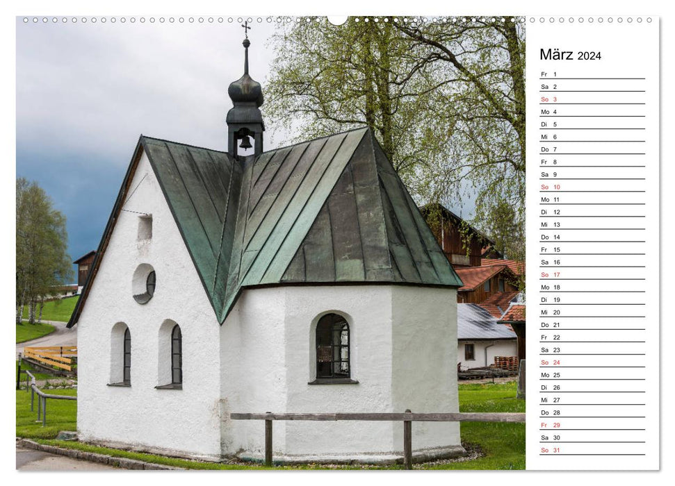 Kapellen - Kleinode im Ostallgäu mit Planerfunktion (CALVENDO Premium Wandkalender 2024)