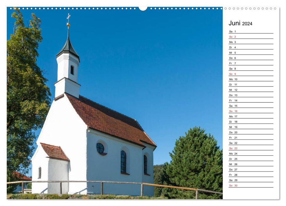 Chapelles - joyaux à Ostallgäu avec fonction de planification (calendrier mural CALVENDO 2024) 