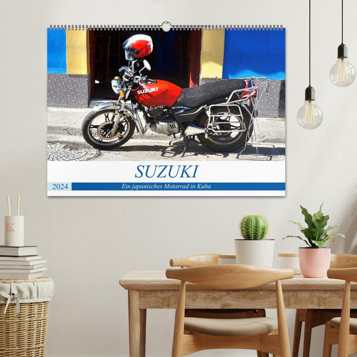 SUZUKI - Une moto japonaise à Cuba (Calendrier mural CALVENDO 2024) 