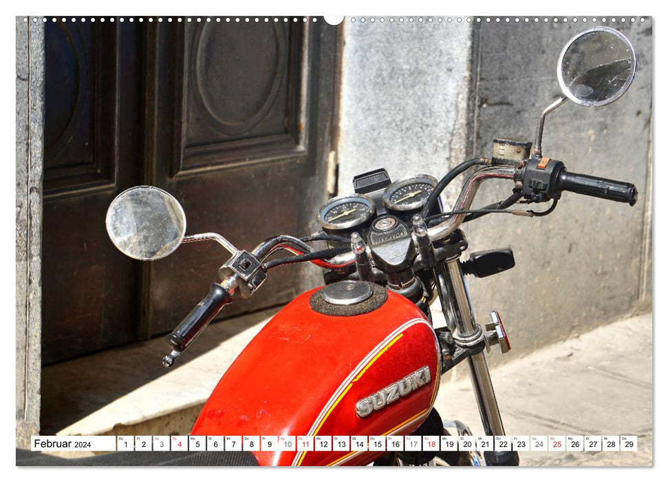 SUZUKI - Ein japanisches Motorrad in Kuba (CALVENDO Wandkalender 2024)
