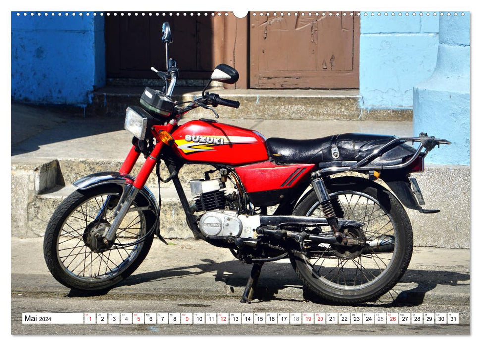 SUZUKI - Une moto japonaise à Cuba (Calendrier mural CALVENDO 2024) 