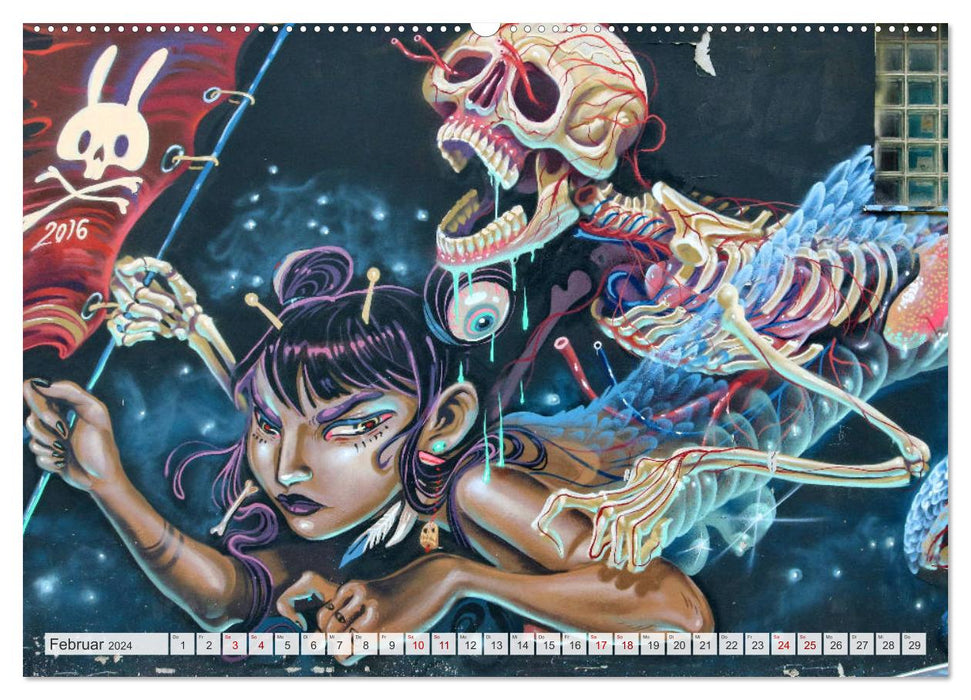 American Street Art - tätowierte Wände (CALVENDO Premium Wandkalender 2024)