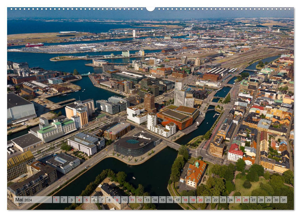 Malmö vue d'en haut (calendrier mural CALVENDO 2024) 