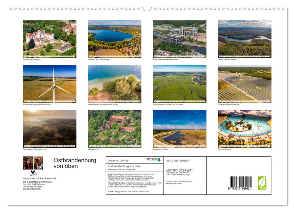 Est du Brandebourg vu d'en haut (Calvendo Premium Wall Calendar 2024) 